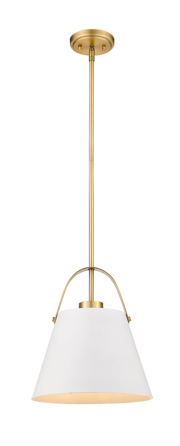 Z-Lite Z-Studio 726P-MW+HBR Pendant Light - Matte White / Heritage Brass