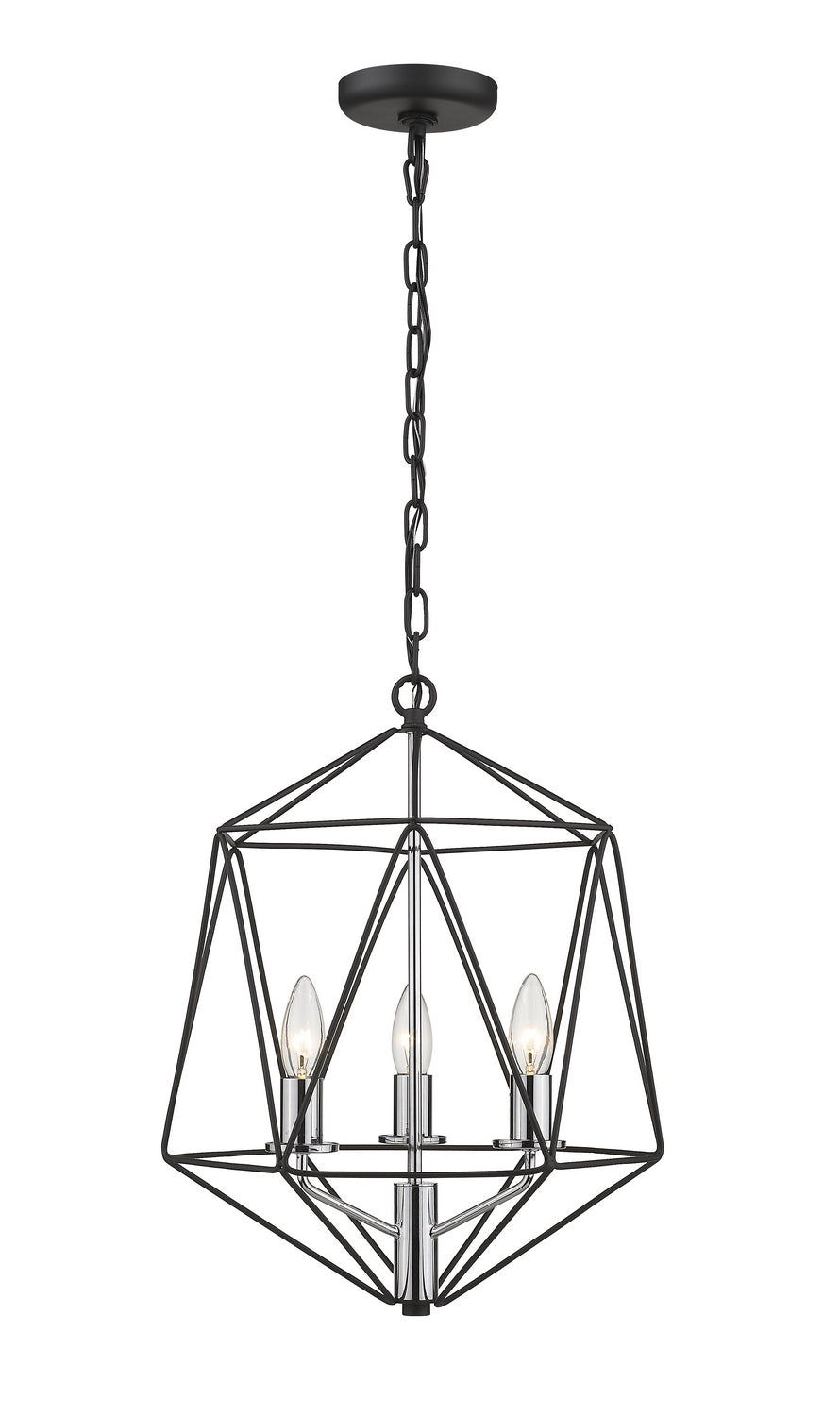Z-Lite Geo 918-14MB-CH Pendant Light - Matte Black / Chrome