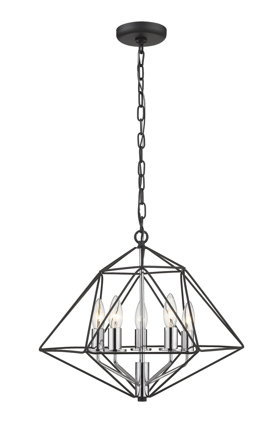 Z-Lite Geo 918-18MB-CH Chandelier Light - Matte Black / Chrome