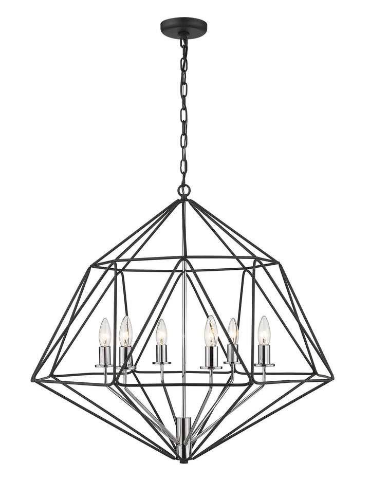 Z-Lite Geo 918-30MB-CH Chandelier Light - Matte Black / Chrome