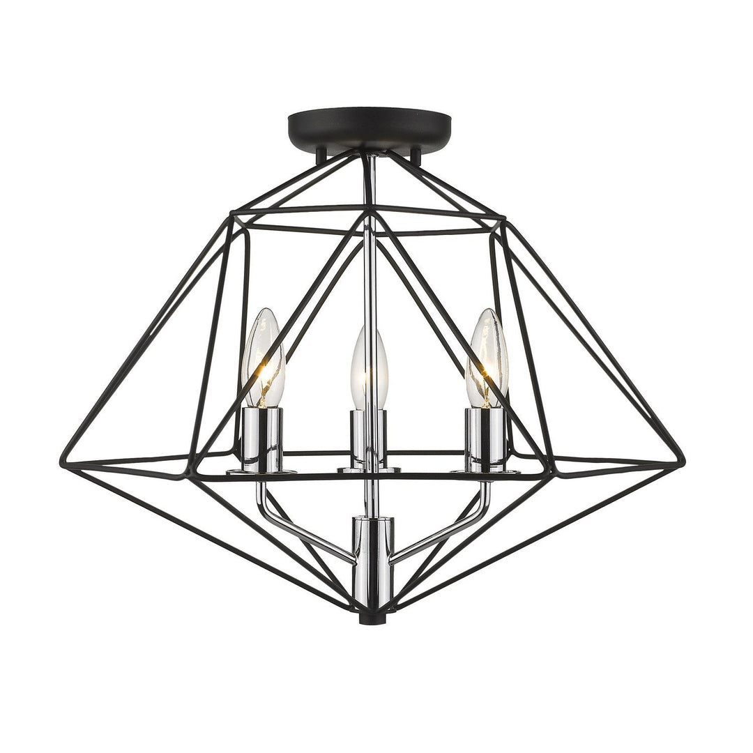 Z-Lite Geo 918SF-MB-CH Ceiling Light - Matte Black / Chrome