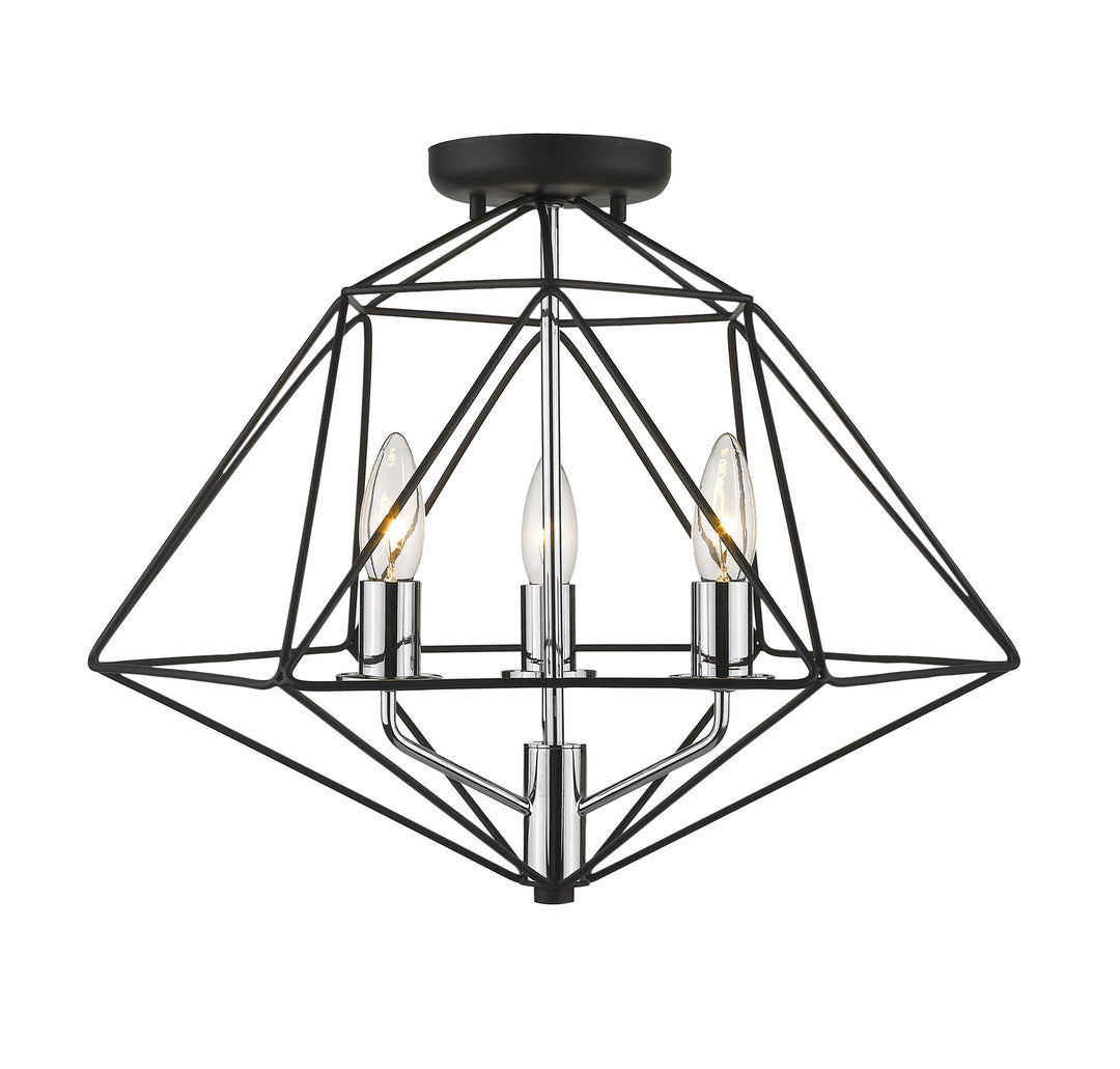Z-Lite Geo 918SF-MB-CH Ceiling Light - Matte Black / Chrome