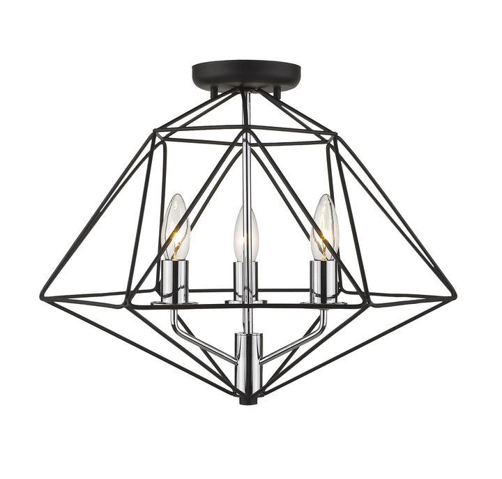 Z-Lite Geo 918SF-MB-CH Ceiling Light - Matte Black / Chrome