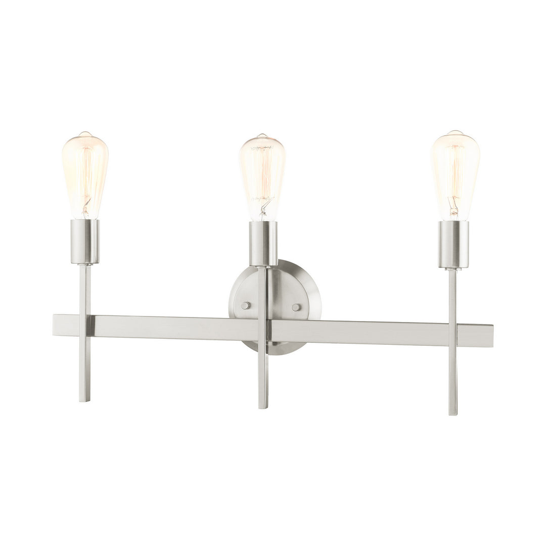 Livex Prague 13883-91 Bath Vanity Light 24 in. wide - Brushed Nickel