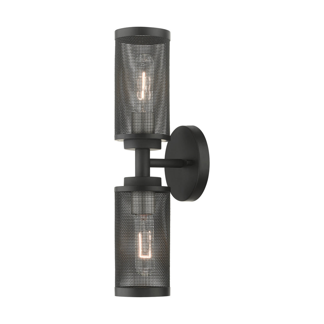 Livex Industro 14122-04 Wall Sconce Light - Black w/ Brushed Nickels