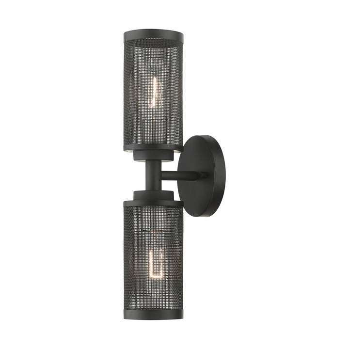 Livex Industro 14122-04 Wall Sconce Light - Black w/ Brushed Nickels