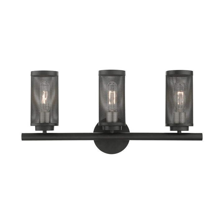 Livex Industro 14123-04 Bath Vanity Light 24 in. wide - Black w/ Brushed Nickels