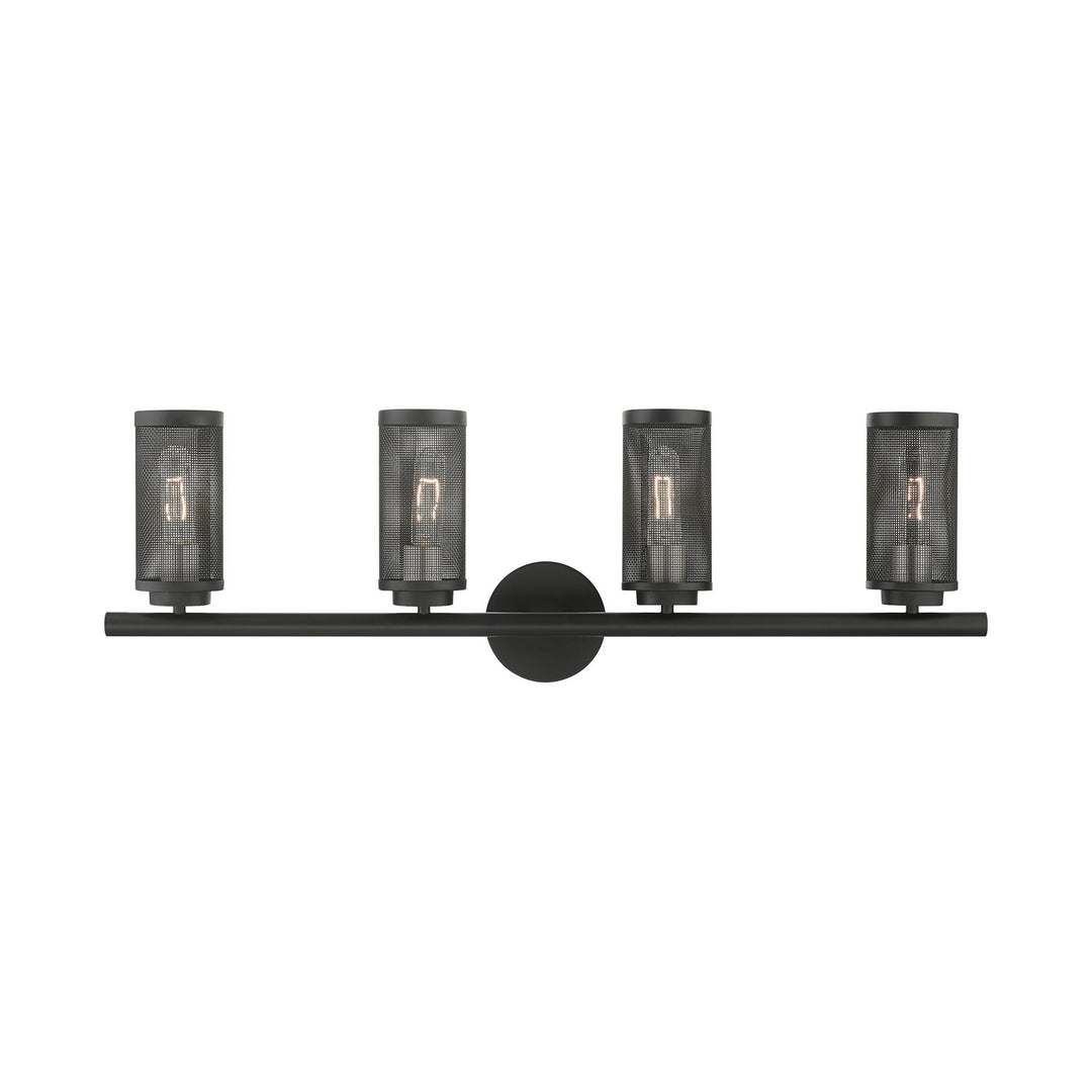 Livex Industro 14124-04 Bath Vanity Light 36 in. wide - Black w/ Brushed Nickels