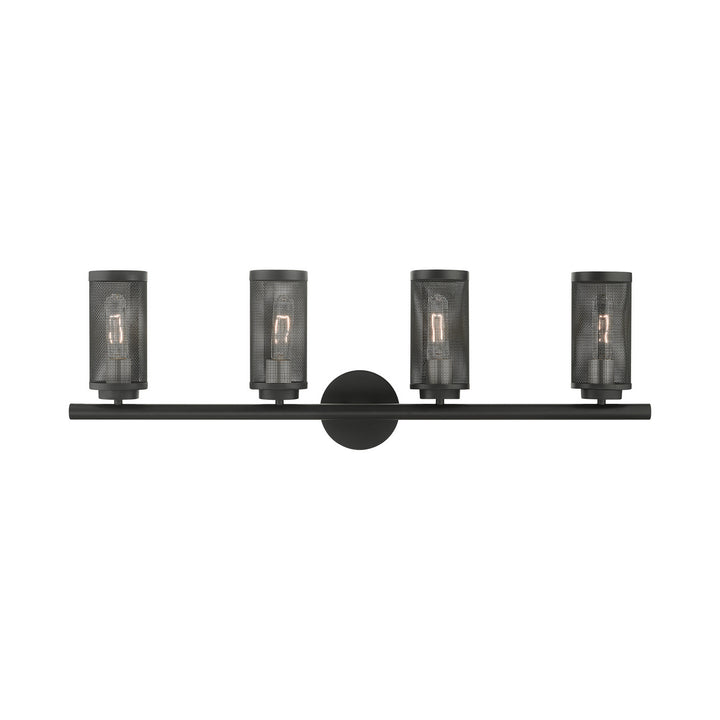 Livex Industro 14124-04 Bath Vanity Light 36 in. wide - Black w/ Brushed Nickels