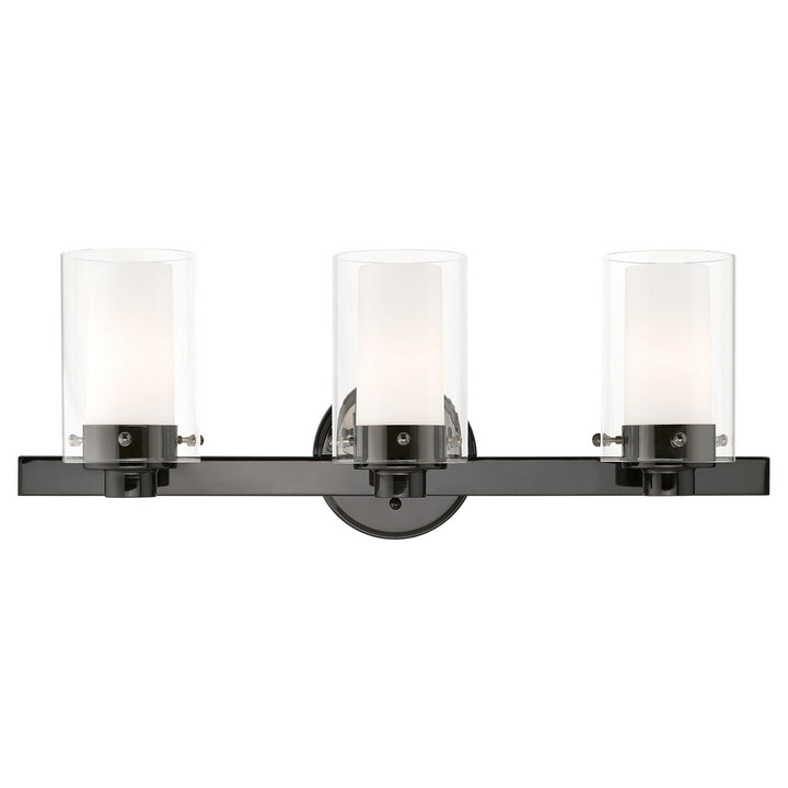 Livex Manhattan 1543-46 Bath Vanity Light 23 in. wide - Black Chrome w/ Polished Chromes