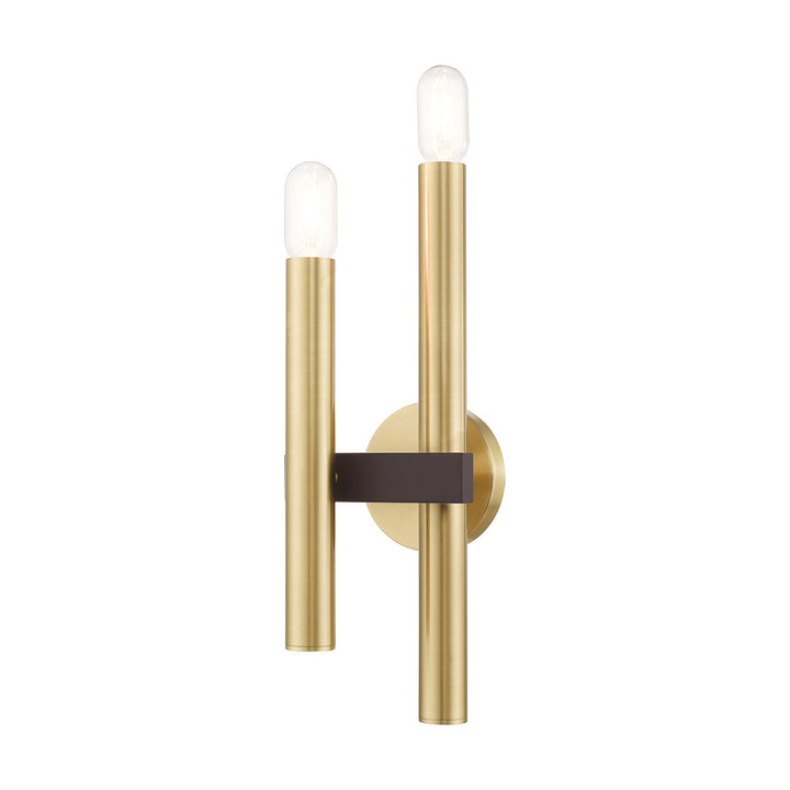 Livex Helsinki 15832-12 Wall Sconce Light - Satin Brass w/ Bronzes