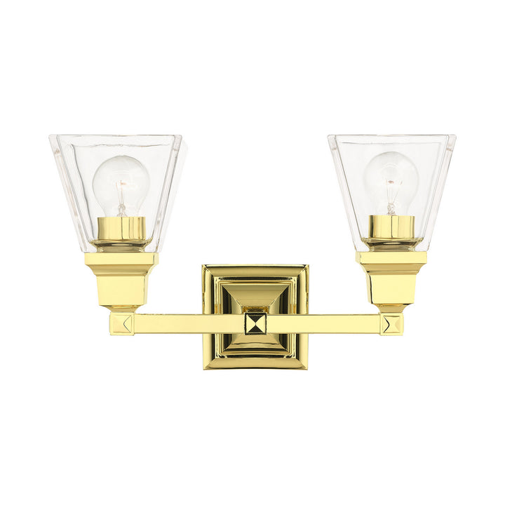 Livex Mission 17172-02 Bath Vanity Light 15 in. wide - Polished Brass