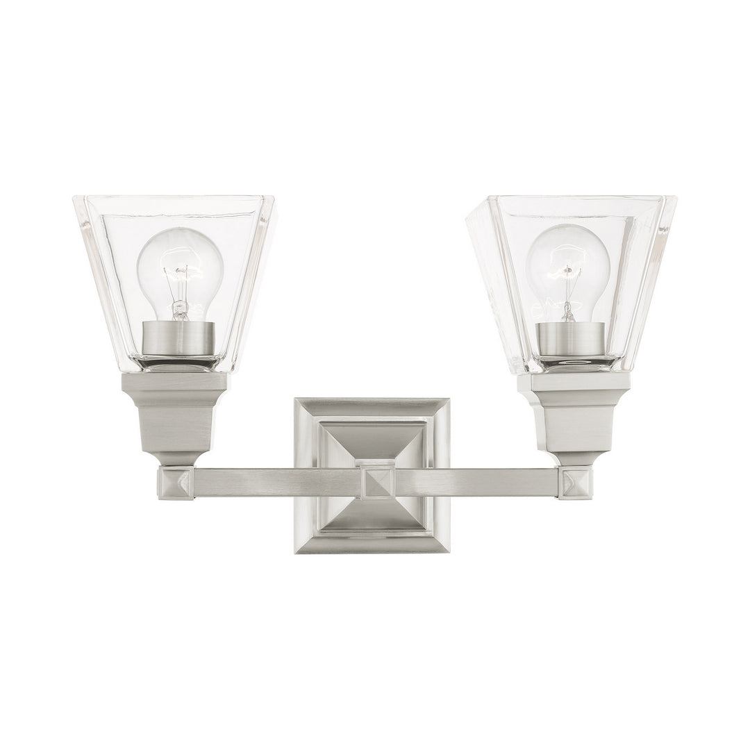 Livex Mission 17172-91 Bath Vanity Light 15 in. wide - Brushed Nickel