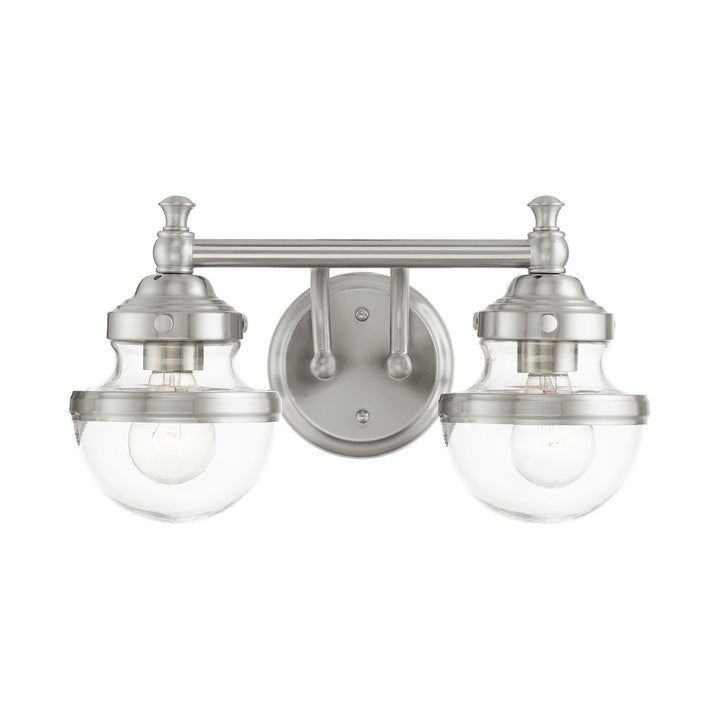 Livex Oldwick 17412-91 Bath Vanity Light 15 in. wide - Brushed Nickel