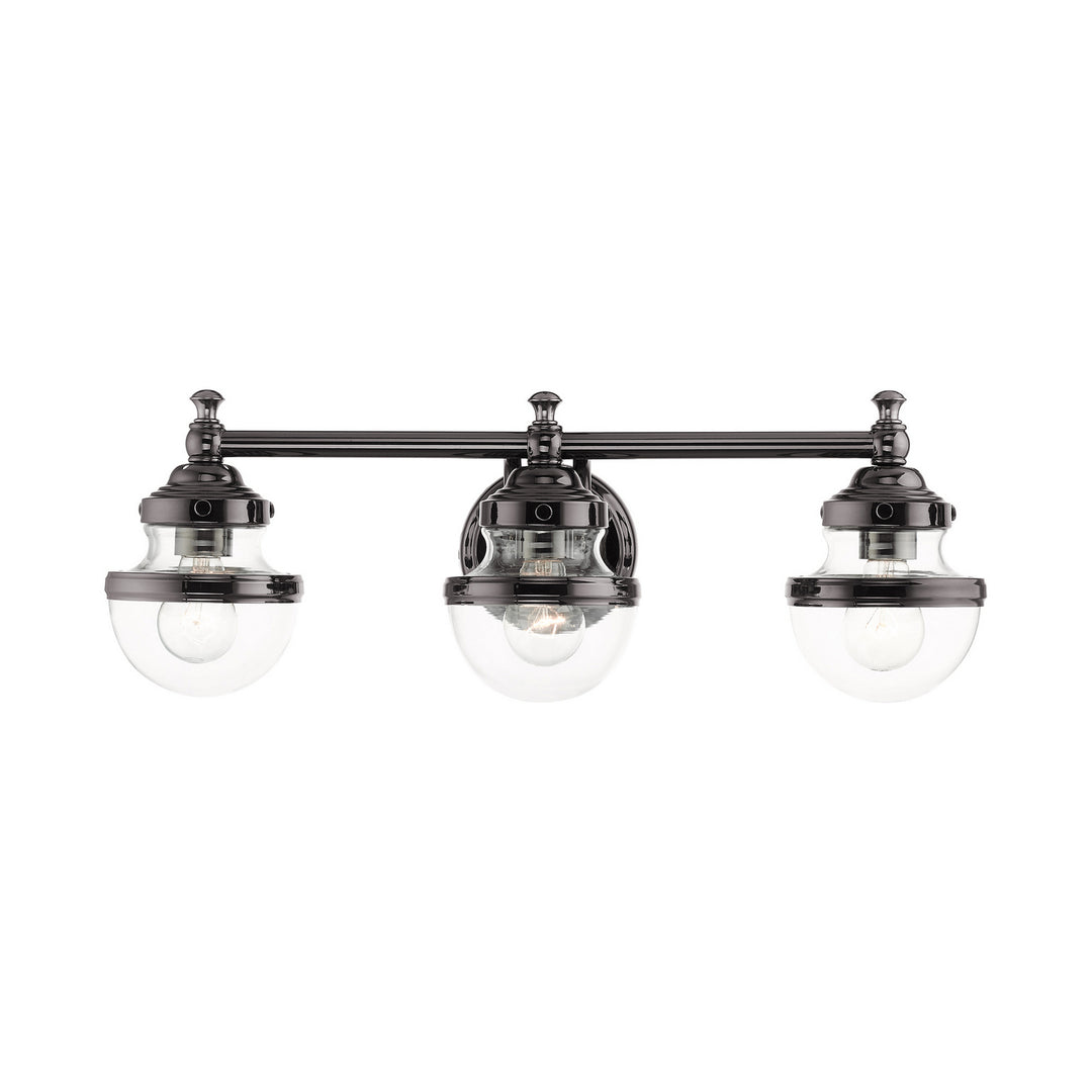 Livex Oldwick 17413-46 Bath Vanity Light 24 in. wide - Polished Black Chrome