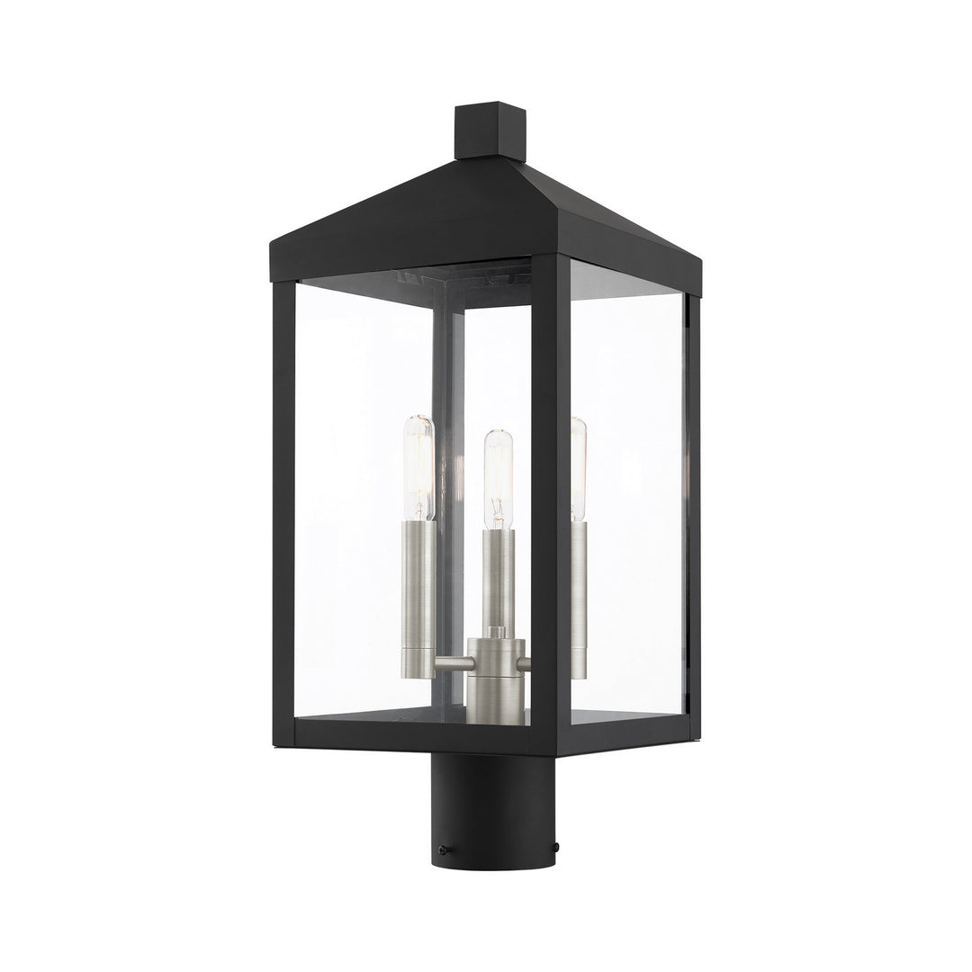 Livex Lighting 20592-04  Nyack Outdoor Black W/ Brushed Nickel Cluster