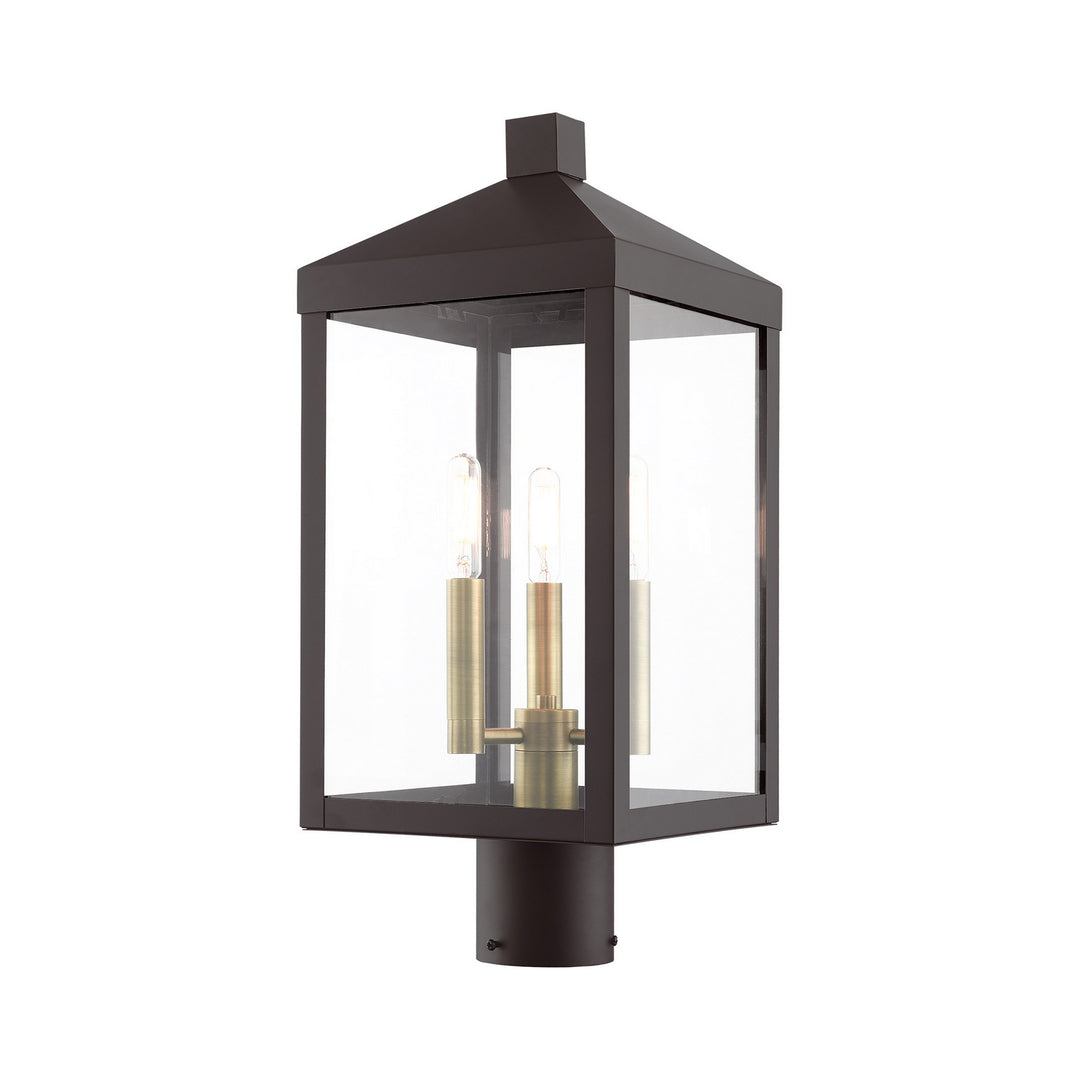 Livex Lighting 20592-07  Nyack Outdoor Bronze W/ Antique Brass Cluster