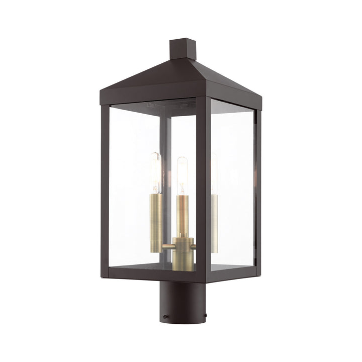Livex Lighting 20592-07  Nyack Outdoor Bronze W/ Antique Brass Cluster