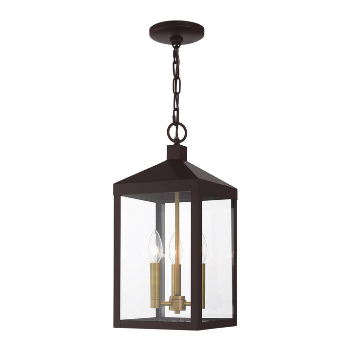 Livex Lighting 20593-07  Nyack Outdoor Bronze W/ Antique Brass Cluster