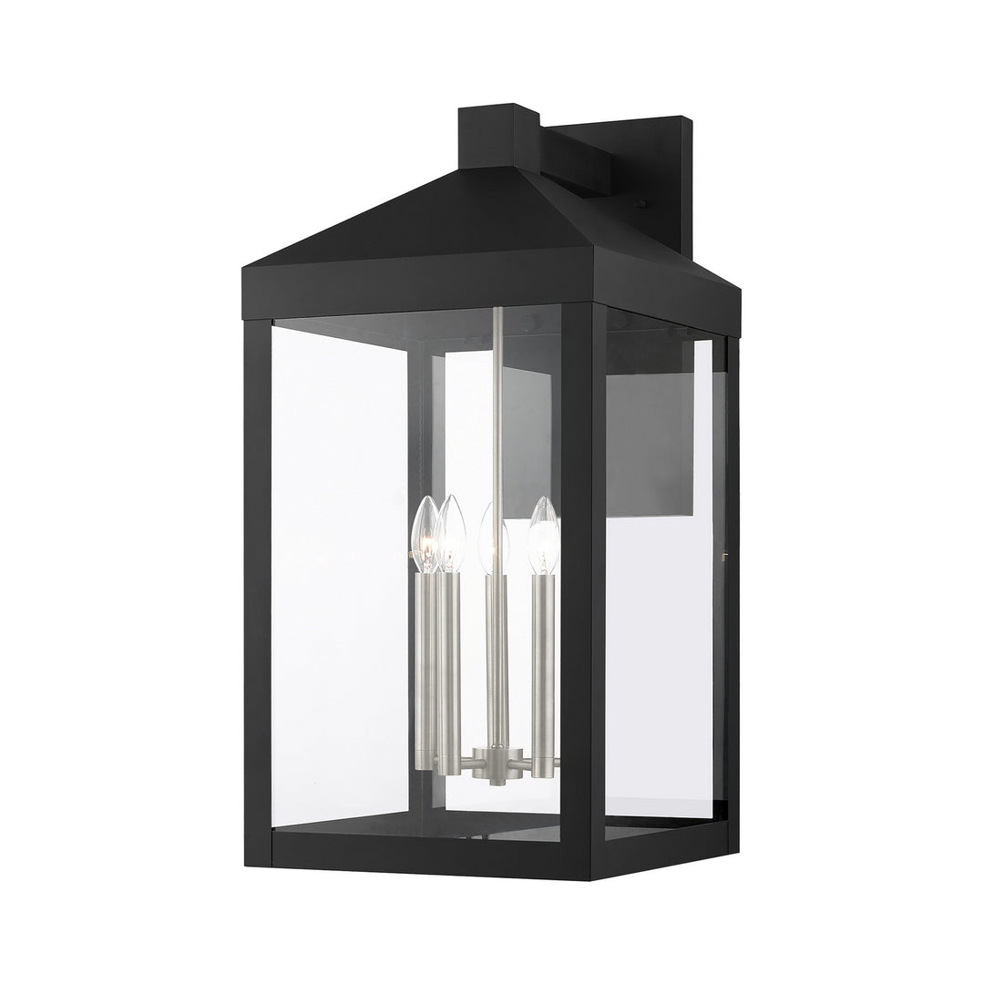 Livex Lighting 20598-04  Nyack Outdoor Black W/ Brushed Nickel Cluster