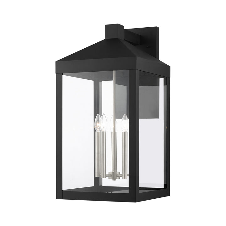 Livex Lighting 20598-04  Nyack Outdoor Black W/ Brushed Nickel Cluster