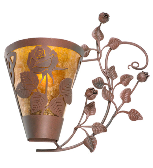 Meyda Tiffany Roses & Leaves 99452 Wall Light - Rust,Wrought Iron