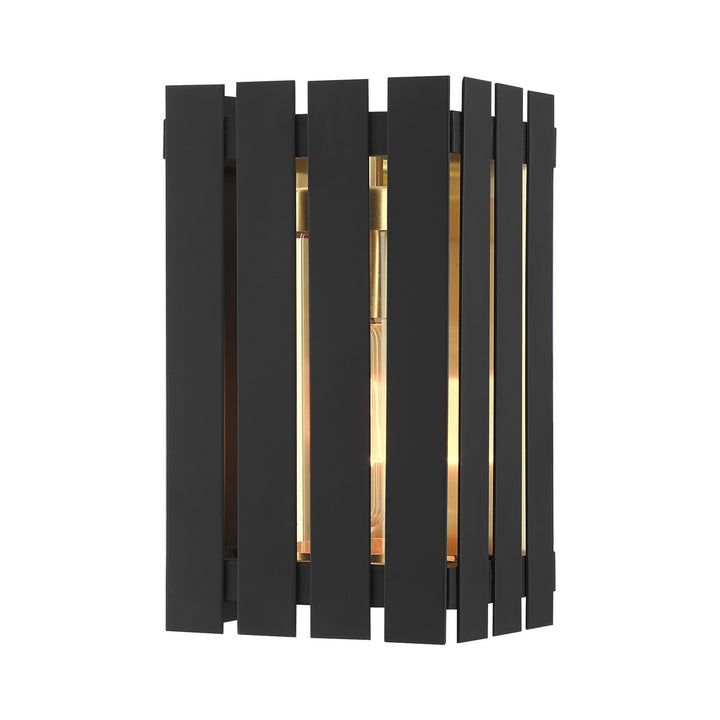 Livex Lighting 20751-04  Greenwich Outdoor Black W/ Satin Brasss