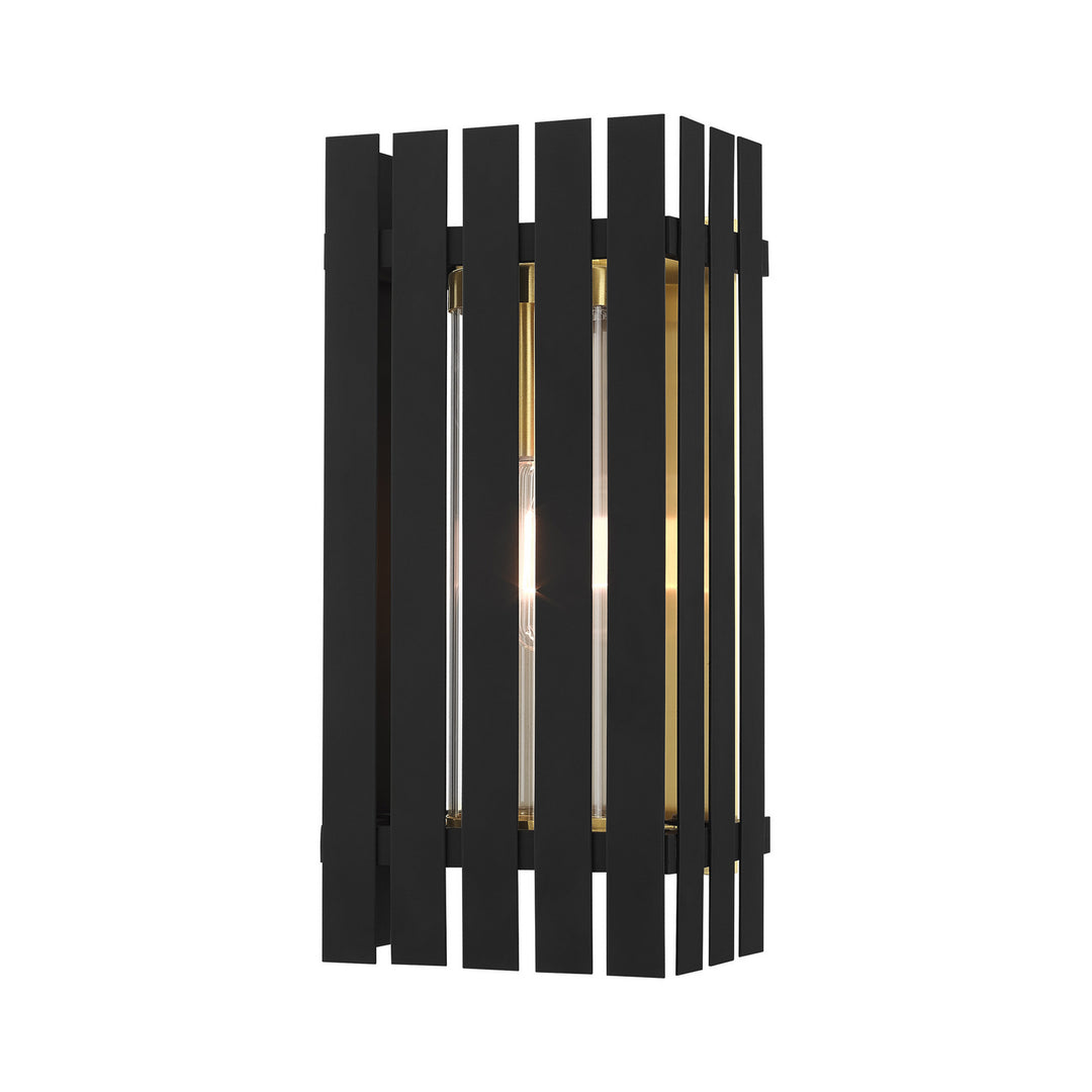 Livex Lighting 20753-04  Greenwich Outdoor Black W/ Satin Brasss