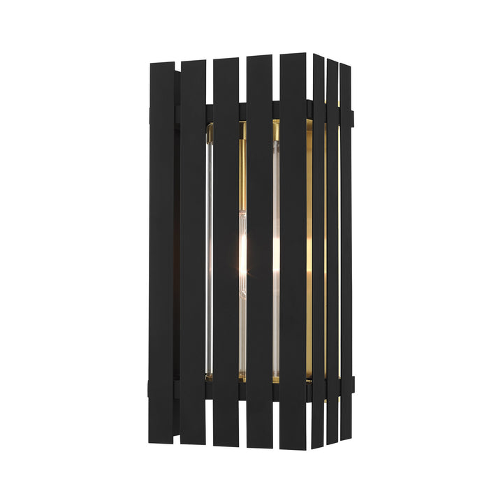 Livex Lighting 20753-04  Greenwich Outdoor Black W/ Satin Brasss
