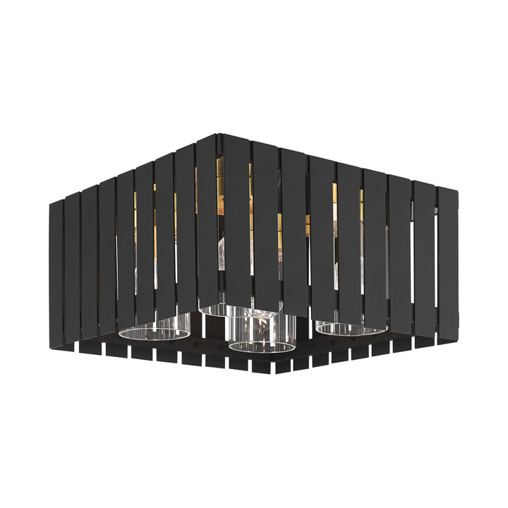 Livex Lighting 20754-04  Greenwich Outdoor Black W/ Satin Brasss