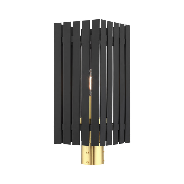 Livex Lighting 20756-04  Greenwich Outdoor Black W/ Satin Brasss