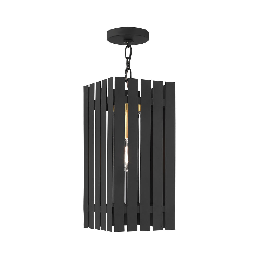 Livex Lighting 20757-04  Greenwich Outdoor Black W/ Satin Brasss