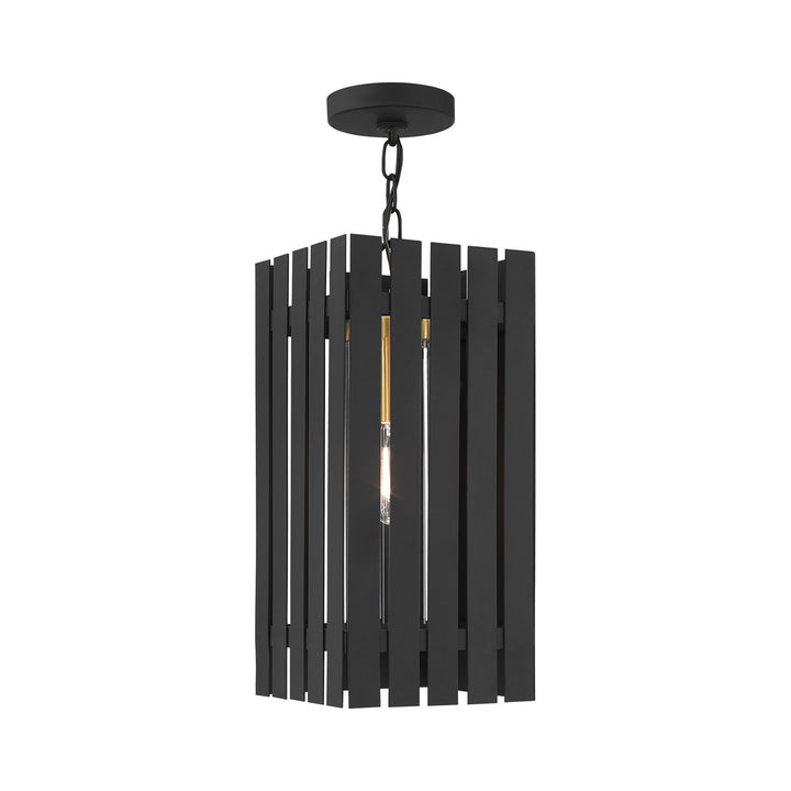 Livex Lighting 20757-04  Greenwich Outdoor Black W/ Satin Brasss