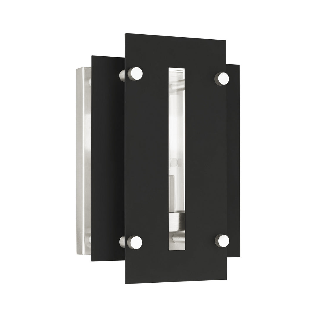 Livex Lighting 21771-04 Modern Utrecht Outdoor Black W/ Brushed Nickels