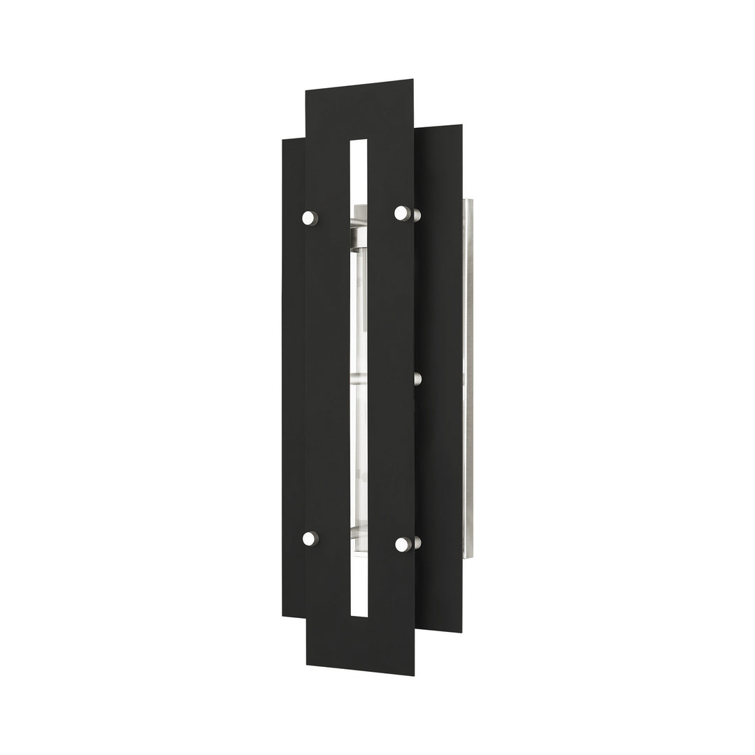 Livex Lighting 21773-04 Modern Utrecht Outdoor Black W/ Brushed Nickels