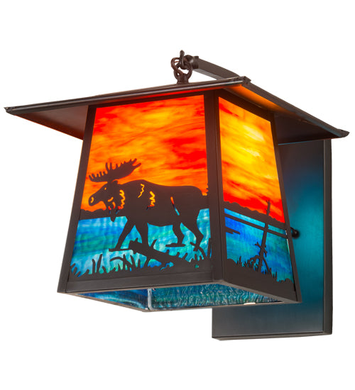 Meyda Tiffany Lighting 99460 Stillwater One Light Wall Sconce Outdoor Bronze / Dark