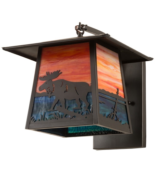 Meyda Tiffany Lighting 99460 Stillwater One Light Wall Sconce Outdoor Bronze / Dark