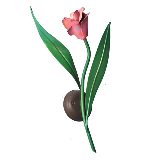 Meyda Tiffany Tulip 99462 Wall Light - Cafe Noir/Green/Peach-Pink