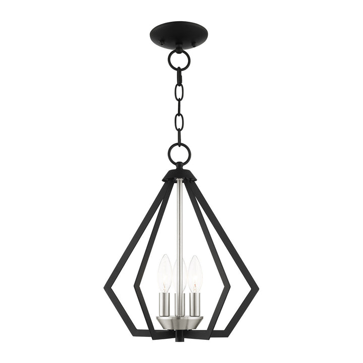 Livex Prism 40923-04 Ceiling Light - Black w/ Brushed Nickel Cluster