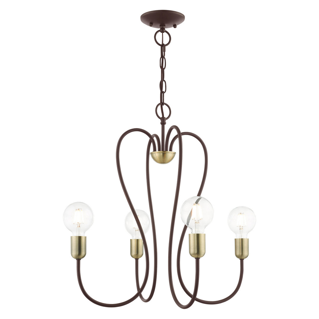 Livex Lucerne 41364-07 Chandelier Light - Bronze w/ Antique Brasss