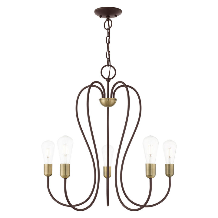 Livex Lucerne 41365-07 Chandelier Light - Bronze w/ Antique Brass