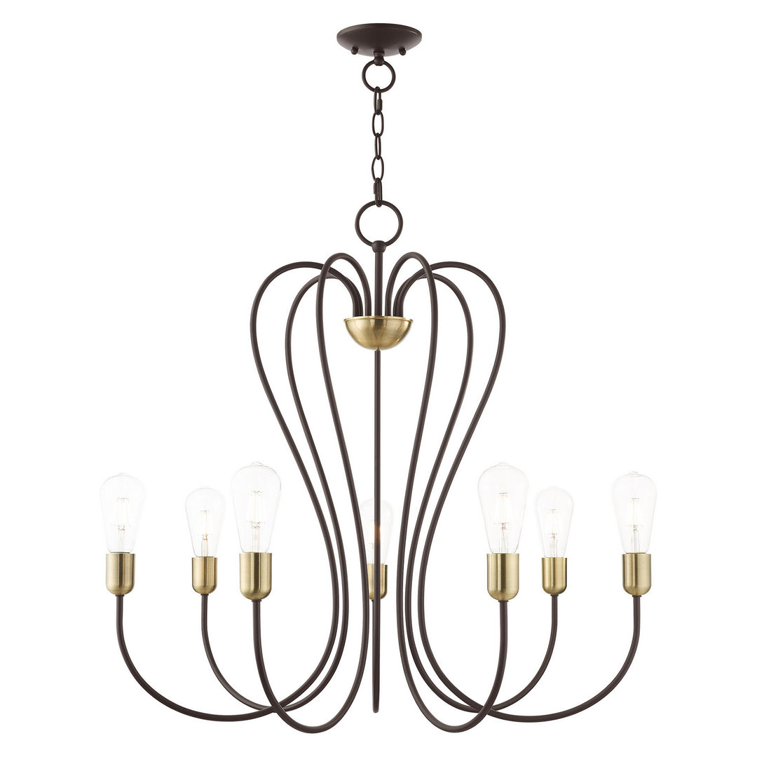 Livex Lucerne 41367-07 Chandelier Light - Bronze w/ Antique Brasss