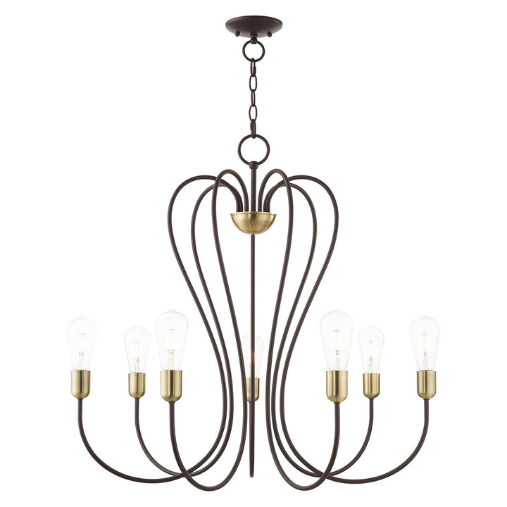 Livex Lucerne 41367-07 Chandelier Light - Bronze w/ Antique Brasss