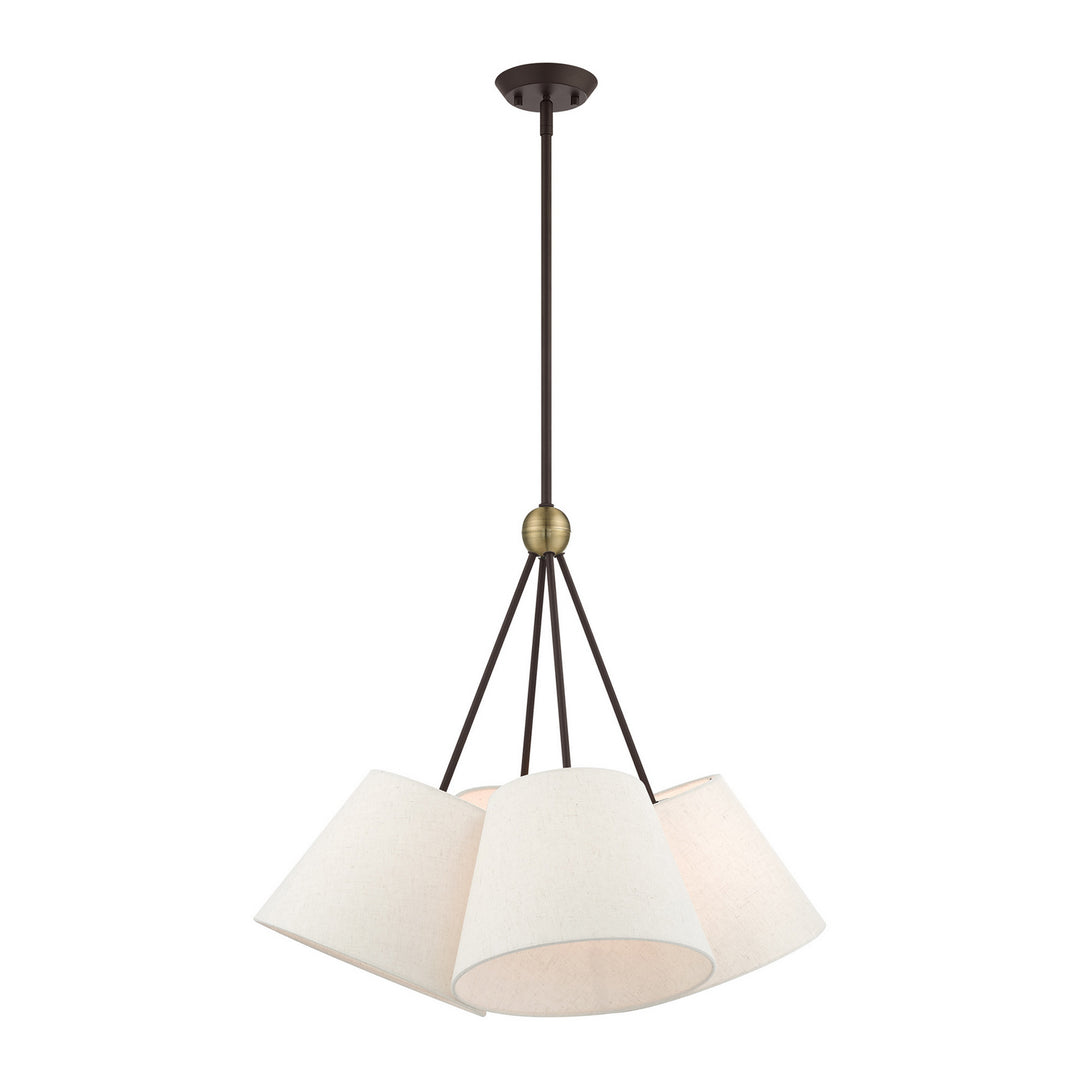 Livex Prato 41384-07 Chandelier Light - Bronze w/ Antique Brasss