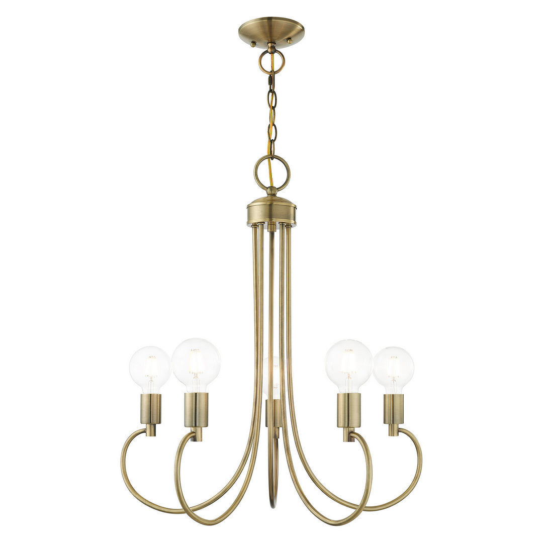 Livex Bari 42925-01 Chandelier Light - Antique Brass