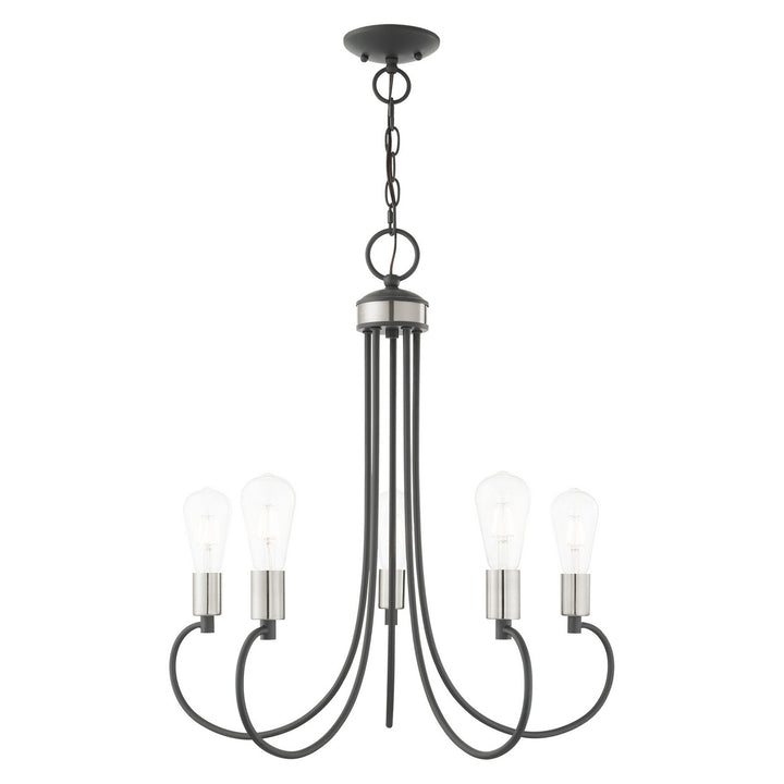 Livex Bari 42925-76 Chandelier Light - Scandinavian Gray w/ Brushed Nickels