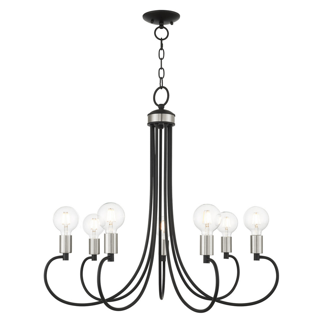 Livex Bari 42927-04 Chandelier Light - Black w/ Brushed Nickels