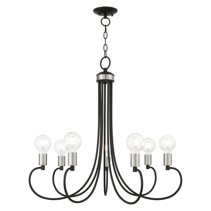 Livex Bari 42927-04 Chandelier Light - Black w/ Brushed Nickels