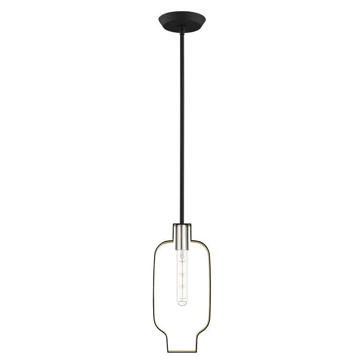 Livex Meadowbrook 45512-04 Pendant Light - Black w/ Brushed Nickels