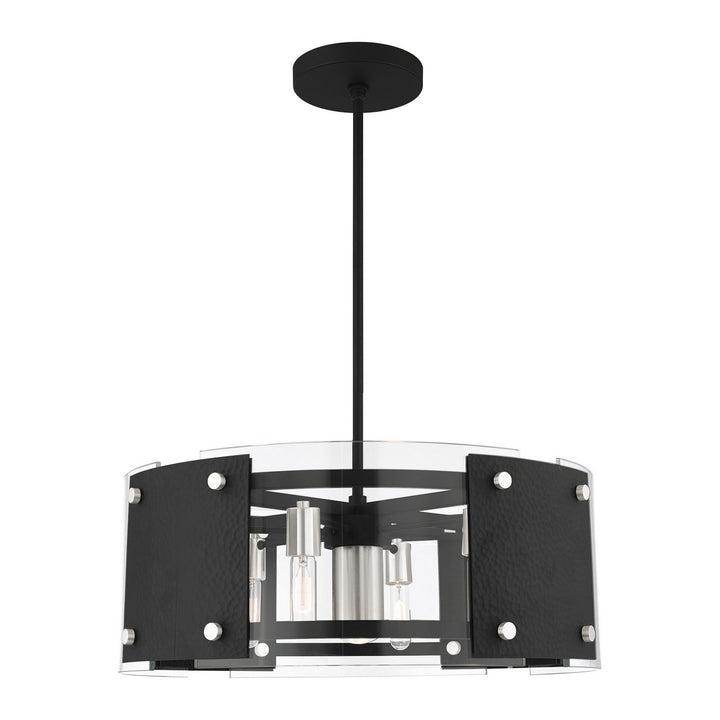 Livex Barcelona 45995-04 Chandelier Light - Black w/ Brushed Nickels